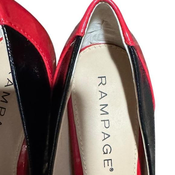 Rampage Red Patent + Leopard Print Heels – Size 7 - Picture 2 of 5